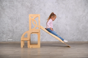 Tour de meubles en bois Montessori pour enfants, table d'apprentissage avec lit pour chambre à coucher et école, design moderne - Product Image 5