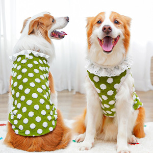 Pet <b>Clothes</b> Polka Dot Lace Vest Winter Dog <b>Cat</b> Apparel <b>For</b> Small Medium Pets Warm Cozy Outfit Fashionable Pet Wear - Product Image 2