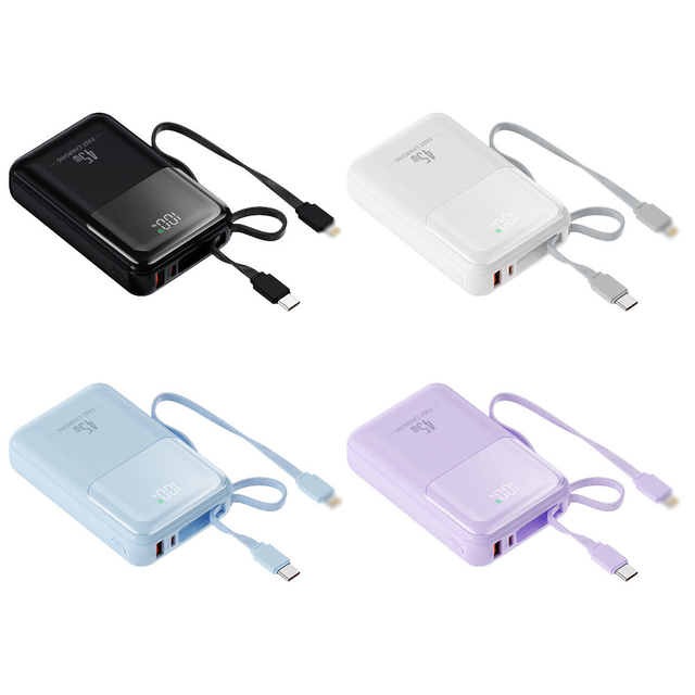 PD 45W Fast Charging Power Bank 20000mAh Portable Laptop Charger with Built-in Cable Dual-way Fast Charge for MacBook iPhone