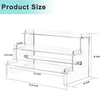 Étagère de présentation portable en acrylique multifonction à 3 niveaux détachable transparente personnalisée, montage facile pour figurines et cupcakes