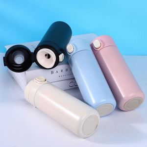 Custom Logo 400ml Stainless Steel Transparent Spring Cover Cup Male and Female Student Insulated Water <b>Bottles</b> Free Shipping - Product Image 3