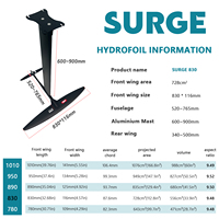 Axis Foil Surge 830 Mât en aluminium, Planche de wingfoil, Planche de surf, Planche de kitesurf, Planche de wingfoil, Planche de surf, Kayak de pêche pour Foil, Kitesurf, Hydrofoil