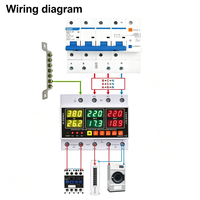 Interrupteur de protection triphasé à montage sur rail DIN 120V-240V, protection contre les surtensions et les sous-tensions