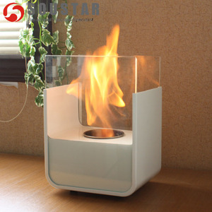Soustar nuevo diseño interior blanco acero vidrio <span class=keywords><strong>chimenea</strong></span> sin control remoto quemadores de <span class=keywords><strong>alcohol</strong></span> - Product Image 4