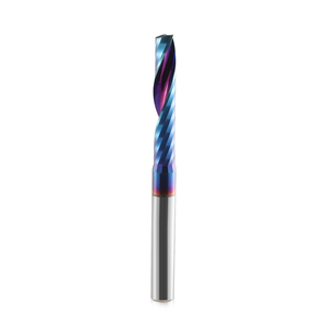 HOZLY-Fresa recubierta de nano-azul de corte de una sola flauta, fresas de extremo de carburo, brocas de enrutador en espiral 3A, herramientas CNC para acrílico - Product Image 2