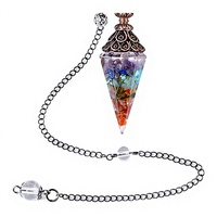Pendentif pendule en cristal incrusté personnalisé, style européen et américain, cône hexagonal, diamant, yoga, méditation, résine FM