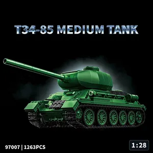 12GO 97007 2025 Nuovo Modello di Carro Armato T34/85 della Seconda Guerra Mondiale, Artiglieria Semovente MOC, Regalo per Bambini, Set di Blocchi da Costruzione da 1263 Pezzi - Product Image 2