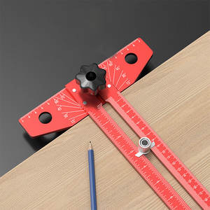 Règle en T en aluminium robuste pour le travail du bois, règle d'angle combinée réglable de 40 cm avec fonction de marquage parallèle - Product Image 5