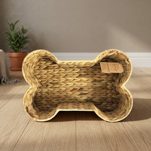 Wholesale Modern Eco-Friendly Water Hyacinth Geometric Shape <b>Drink</b>/Food <b>Storage</b> Basket with Multifunction Organizer - Product Image 4