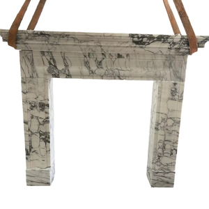 Atacado Custom Made Branco Mármore Lareira Mantel Surround Dupla Pedra Esculpida Instalação Autoportante Preços Baixos - Product Image 3