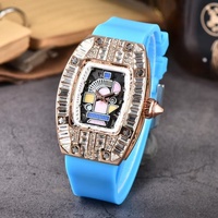 Montre-bracelet à quartz pour femme, style européen, avec cadran carré à deux brins et entièrement sertie de diamants