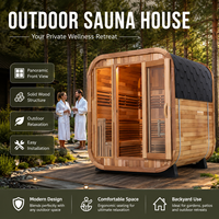 Ruang Sauna Kubus Prefab Modern untuk Luar Ruangan, Kabin Sauna Kayu Solid Persegi untuk Penggunaan di Rumah, Taman, Vila, Hotel, Spa, Proyek Wellness