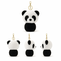 Vente en gros d'usine : Jouets en peluche, Porte-clés en peluche Panda de dessin animé, Jouets adorables de 4 pouces pour machine à griffes, Jouets pour enfants en gros