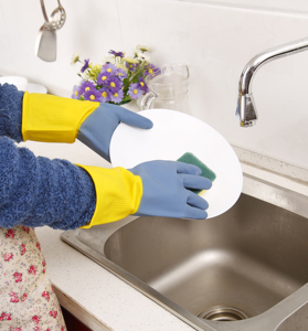 Guante industrial de goma de látex de alta resistencia, resistente al agua, guantes de trabajo de jardín, azul, amarillo, bloque de dos colores, 80g, <span class=keywords><strong>100g</strong></span> - Product Image 6