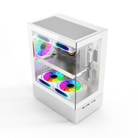 AntarcChill Wholesale Dual Tempered Glass Mid Tower M ATX Gaming PC Computet Case Desktop CPU Cabinet Computer Cases