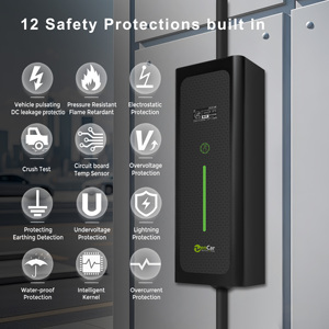 Chargeur mobile EV classique Zencar 16A 32A monophasé intelligent EVSE pour recharge électrique IP66 avec option d'application Wi-Fi - Product Image 4