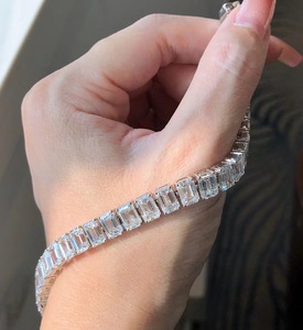 Dây chuyền tennis và vòng tay kim cương nhân tạo 3mm 9k sang trọng & vòng tay kim cương HPHT thanh lịch - Product Image 4