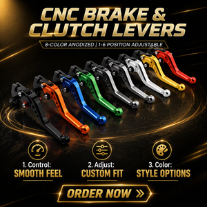 CNC Adjustable Aluminum Alloy Motorcycle Clutch Drum Brake Lever Handle Levers for BMX Road Mountain Bikes Cycling Retrofit - Product Image 1