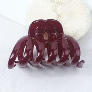 Sud-coréen grand requin en plastique pince à cheveux couleur unie brillant citrouille conception haute queue de cheval plat doux retour accessoire de fête - Product Image 6