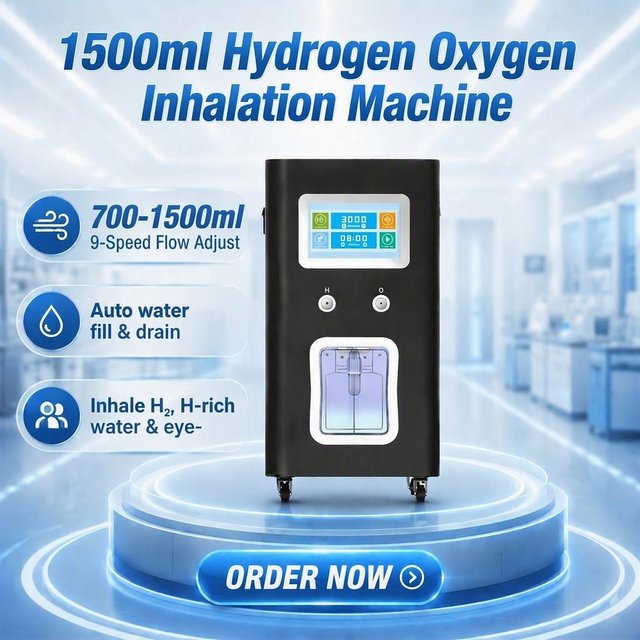 Lumelius High Flow Purity 99.99% 1500ml/min Hydrogen Inhalation Machine Gas Generator Dual Output 200W AC 110/220V Home Clinic