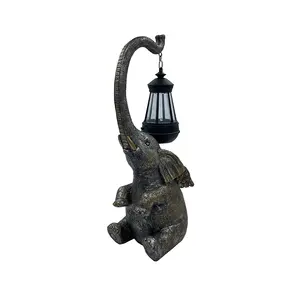 Arden-lámpara solar para exteriores, lámpara de elefante, artefacto de resina animal para decoración de jardín y patio