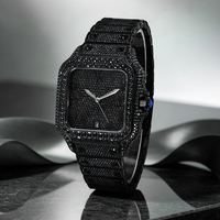 Orologio da Polso Meccanico Automatico Personalizzato OEM per Uomo, Completamente Tempestato di Moissanite VVS Nera, Stile Hip Hop, Ideale per Regalo o Vendita all'Ingrosso