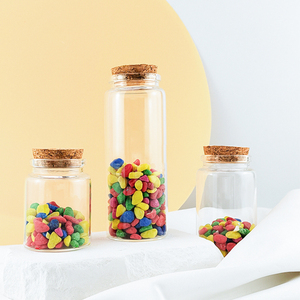 Benutzer definierte große Landhausstil Küche Lebensmittel Gewürz 150ml 200ml High Boro silicate Glasbehälter Vorrats gläser Mit Holz korken - Product Image 1