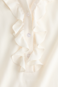 Haut de maternité en jersey de <span class=keywords><strong>grossesse</strong></span> à col volanté, chemisier à manches longues avec col et patte de boutonnage à volants - Product Image 6