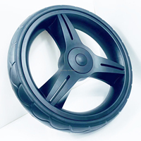 Roue à rayons en plastique avec pneu en PU de 10 pouces et système de dégagement rapide pour chariot de jouets pour enfants