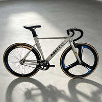 Bicicleta Fixie 7P 700C con Cuadro de Aleación de Aluminio, Piñón Fijo, Manillar Curvo, Bicicleta de Carretera, Urbana, de Pista, de Carreras