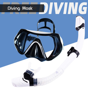 Masque de plongée pour adultes et ensemble de tuba sec avec lentille en verre trempé pour les sports nautiques - Product Image 2