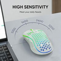 Mouse Komputer Seluler Profesional Nirkabel untuk Gaming, Ringan, Ergonomis, Sensor Optik, Lampu Latar RGB