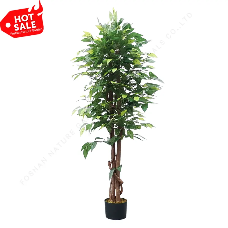 Faux arbre vert en plastique, 1 pièce, plante ornementale à l'extérieur, jardin, vente en gros