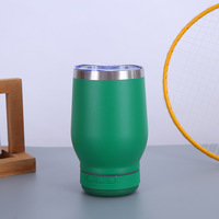 Thermos intelligent en acier inoxydable 304, mini, en forme de U, résistant au froid, avec haut-parleur Bluetooth intégré pour voiture, portable, pour l'extérieur, 6-12