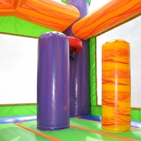 Château Gonflable Commercial Vert et Violet avec Toboggan, Combo de Bouncy House pour Enfants, Idéal pour Fêtes et Événements en Extérieur, Location
