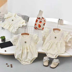 Nuovo abbigliamento estivo in cotone sottile per neonati, tutina triangolare senza maniche per bambine, tutina per neonati - Product Image 5