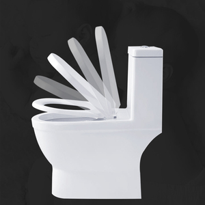 WC monobloc moderne à double chasse de la marque ARROW, avec siphon en S, en céramique, avec radiateur, pour usage hôtelier - Product Image 3