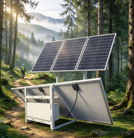 Système de surveillance solaire pliable intelligent 120W, sortie 12VDC, 60AH 80AH 100AH pour caméra de vidéosurveillance, gestion du stationnement, kit batterie lithium