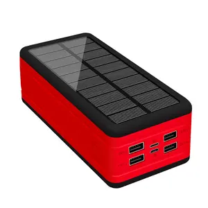 Draadloze 50000Mah Solar Power Bank 4 Usb Outdoor Solar Powerbank 100000Mah Waterdichte Zonne-Oplader