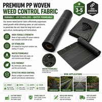 Toile tissée anti-mauvaises herbes en PP, noire, pour aménagement paysager, paillis de sol, agriculture, jardin, barrière de contrôle des adventices