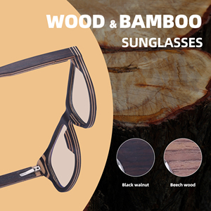 Lunettes de soleil en bambou artisanales 2023, monture carrée en bois, polarisées, unisexes, style années 80 - Product Image 2