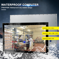 Panel PC Industrial Resistente al Agua IP69K de 21.5 Pulgadas N97 DDR5, Económico, Sin Ventilador, Computadora Táctil Integrada