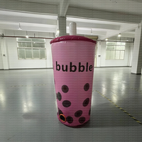 Gobelet géant gonflable en PVC pour bubble tea avec ventilateur intégré et souffleur électrique pour la publicité
