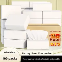 100 paquets de serviettes en papier en pâte de bois vierge blanche, fabriquées au JiangXi, sans logo, pour restaurants, hôtels, auberges, petit format