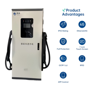 <span class=keywords><strong>Chargeur</strong></span> rapide pour véhicules électriques <span class=keywords><strong>DC</strong></span> <span class=keywords><strong>30KW</strong></span> Double pistolet CCS2 GBT <span class=keywords><strong>Combo</strong></span> avec certification CE pour station de recharge publique - Product Image 4