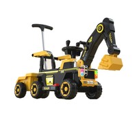 Excavator Listrik Anak-anak dengan Trailer Penyimpanan yang Dapat Dilepas, Cocok untuk Anak Usia 1-7 Tahun
