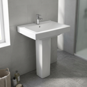 Goodone Round Ceramic Wash Basin with <b>Full</b> Pedestal 12L Capacity Modern Bathroom Sink - Product Image 5