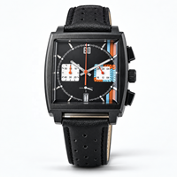 Montre carrée à quartz pour homme, design ajouré élégant avec aiguilles perlées, bracelet en cuir véritable, boîtier en acrylique lumineux pour affaires