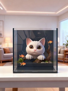 <span class=keywords><strong>Acuario</strong></span> de Escritorio Pequeño de Vidrio Ultra Blanco, <span class=keywords><strong>Fondo</strong></span> HD <span class=keywords><strong>3D</strong></span>, Estilo Oscuro, Paisaje, Pecera con Sistema de Autocirculación - Product Image 6