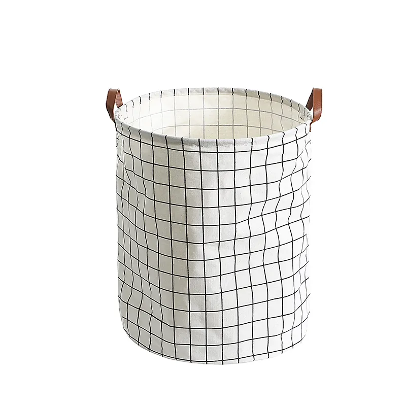 wholesale Cotton Canvas Large Laundry Basket Waterproof Storage Basket Laundry Hamper Home Organizer